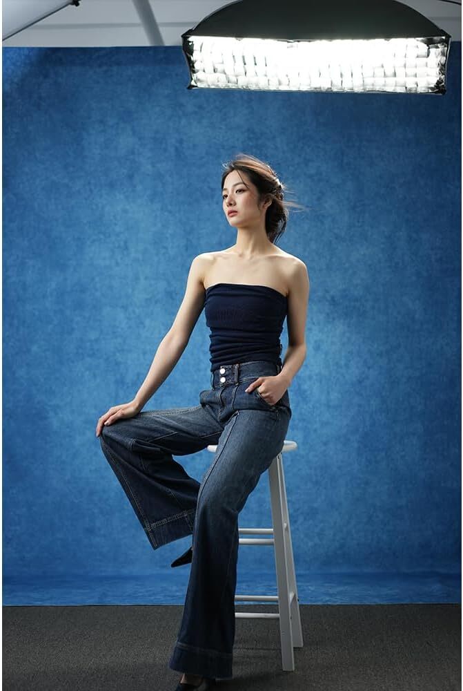 8×10 Ft Blue Vintage Photography Backdrop Retro Abstract Texture for Studio