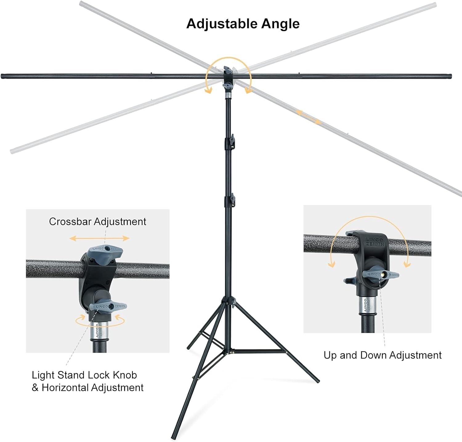 LINCO Photo T-Shape Backdrop Stand Background Backdrops Support Kit – 4197T