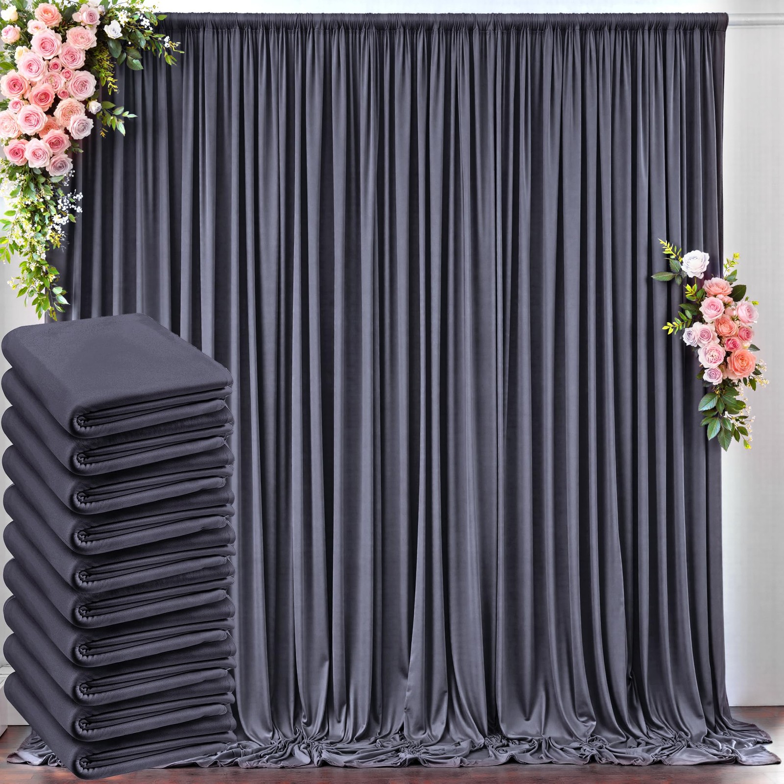 50 ft x 10 Wrinkle Free Charcoal 5′(W) x 10′(H), 10 panels,