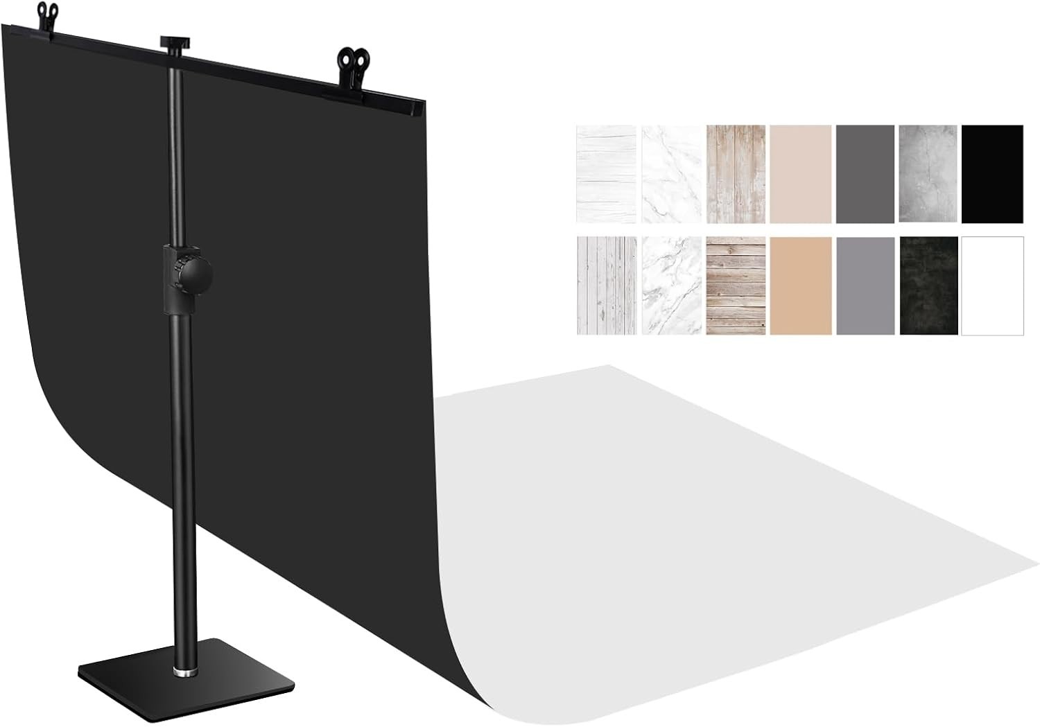 Professional Double-Sided Paper Background Kit with Stand | 14 Colors, 22×34 in.