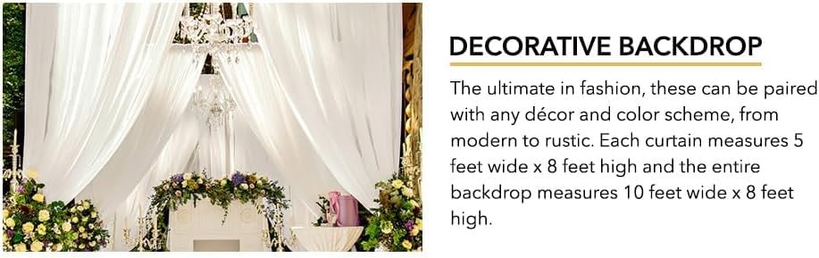 AK TRADING CO. 10 feet x 8 feet Polyester Backdrop Drapes Curtains Panels wit…
