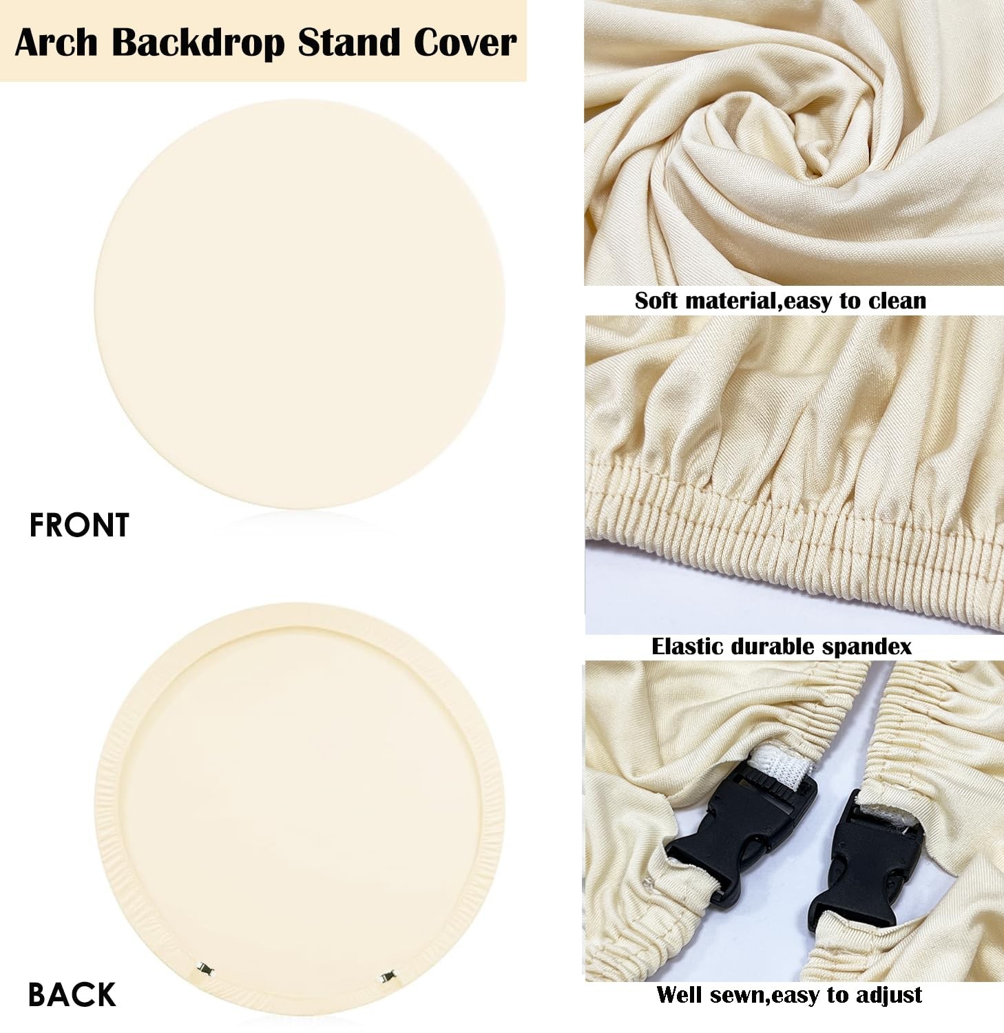 6.6FT Round Arch Backdrop Cover Spandex Fitted Stretchy Stand Covers Decoration