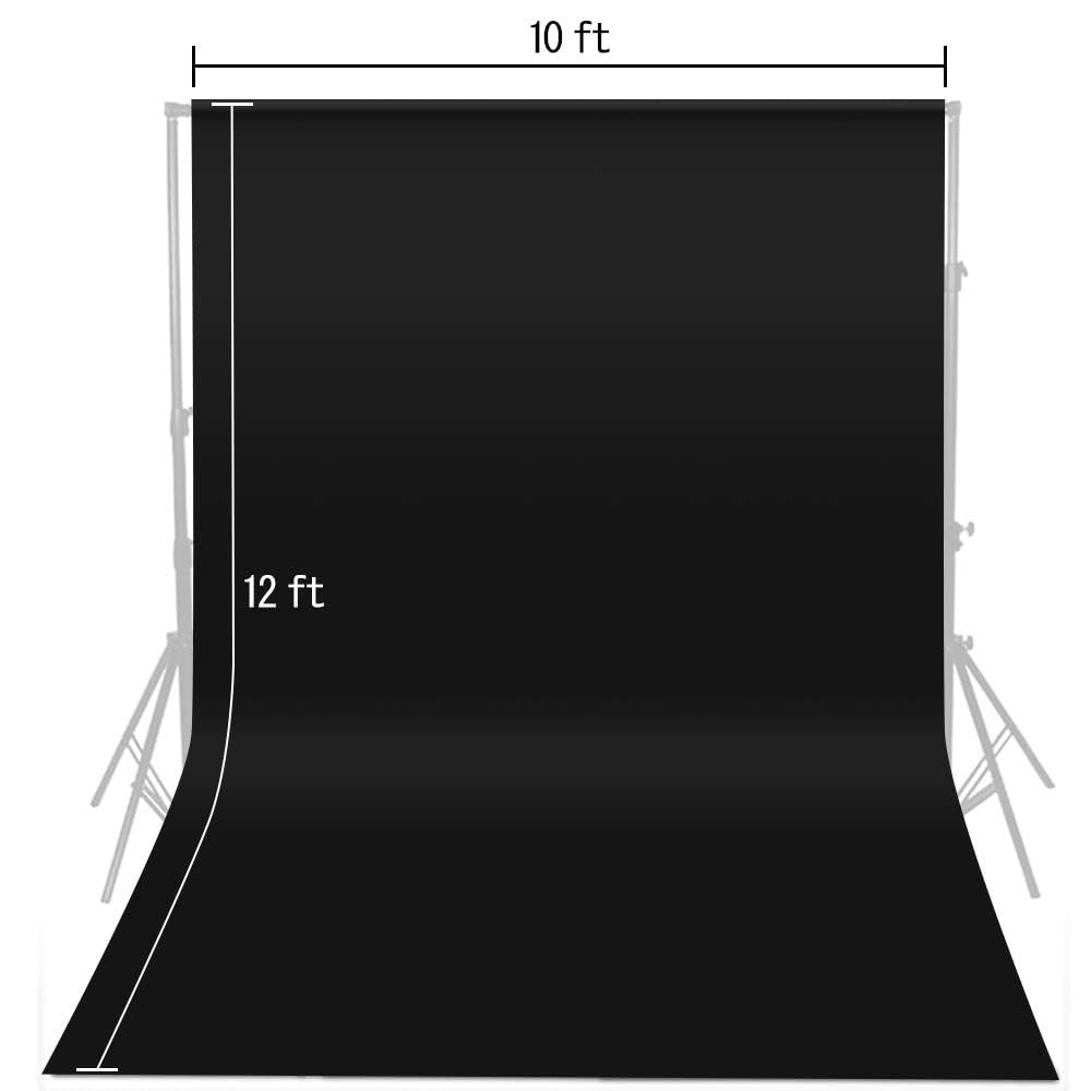 Black Backdrop Background, 10×12 ft Black Backdrop Screen for Photography, Se…
