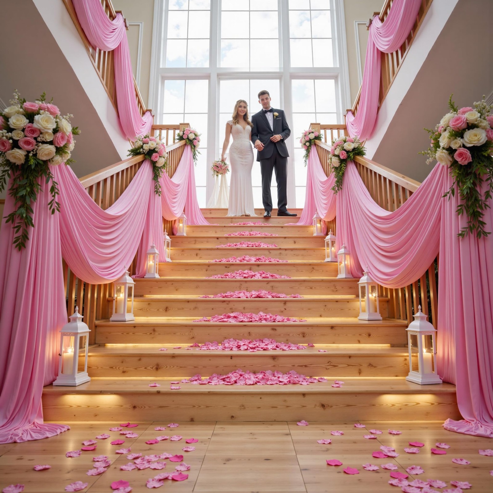 2 Panels 10×14 FT Pink Backdrop Curtains Wrinkle Free Soft Fabric Wedding