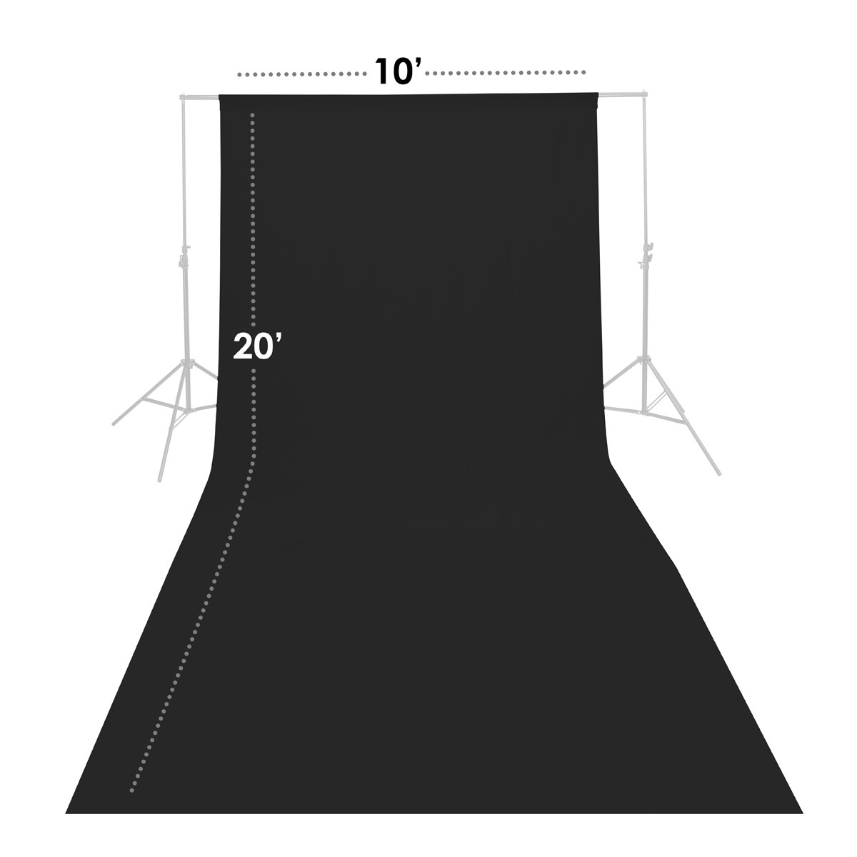 Glow Muslin Backdrop – 10×20′ (Black)