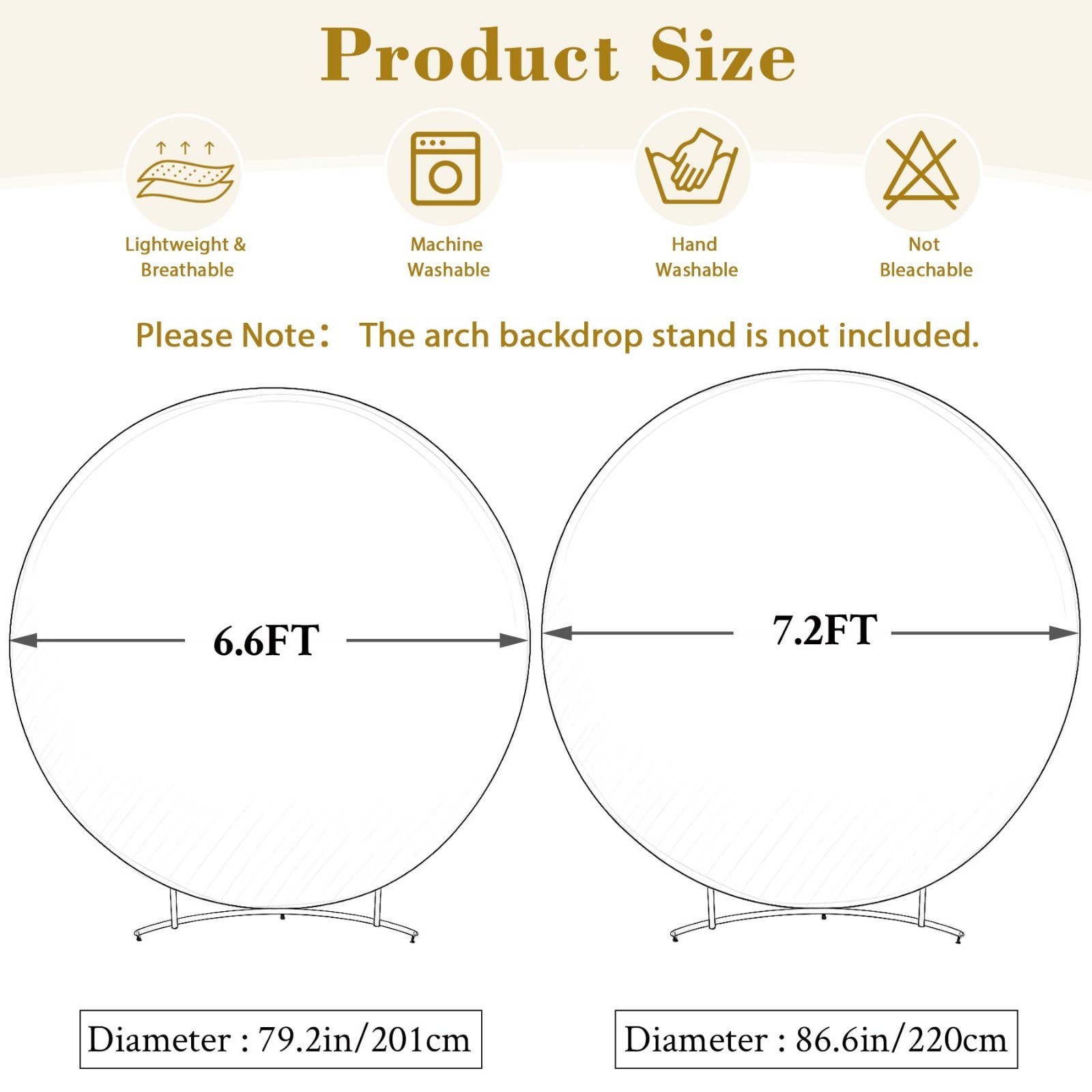 7.2 FT Purple Round Backdrop Cover with LED Fairy Lights for Weddings, Parties &