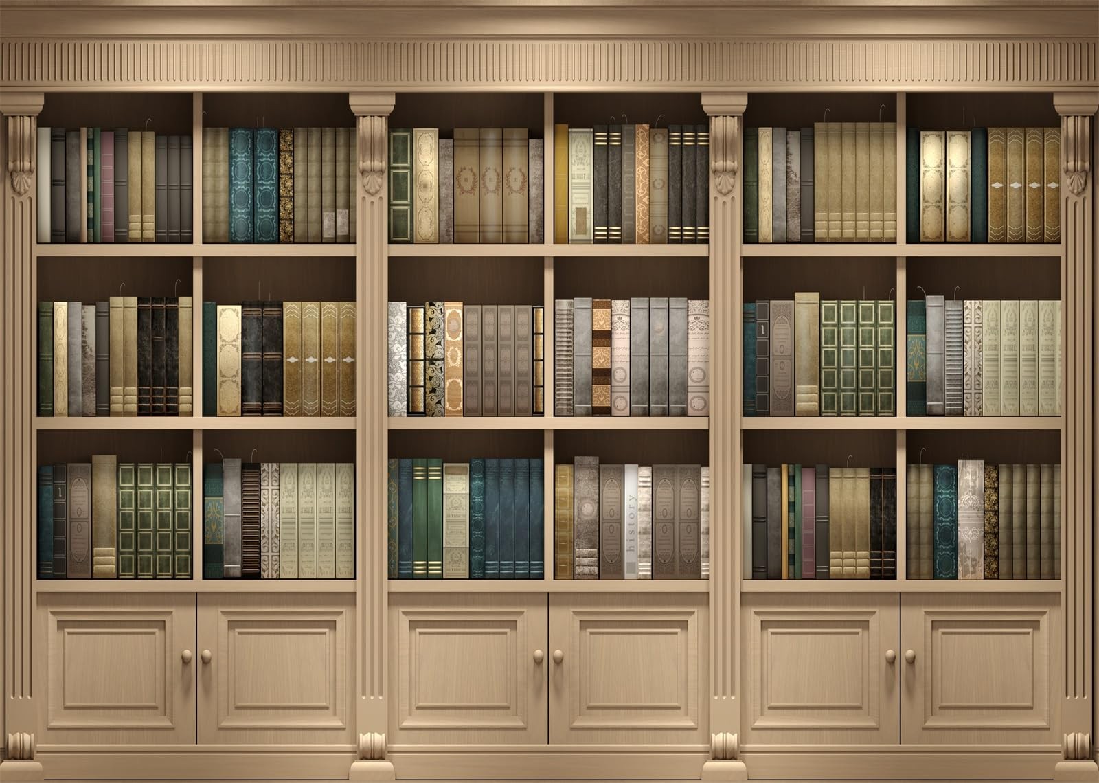 7x5ft Fabric Bookshelf Backdrop Library Study Room Office Bookcase Books Back…