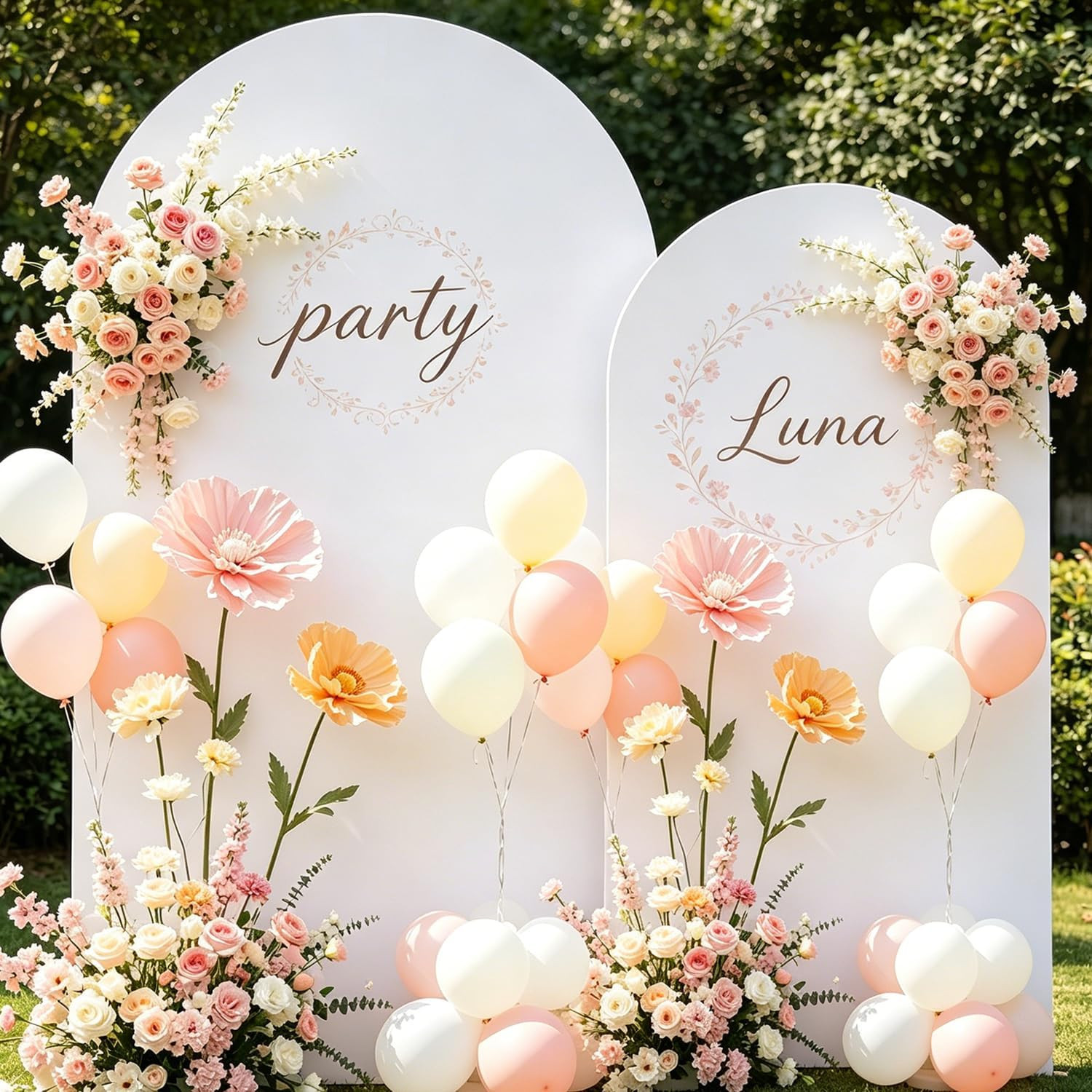 White Arch Cover Set of 2 Wedding Arch Backdrop Cover 7.2 and 6Ft Baby Shower Ba