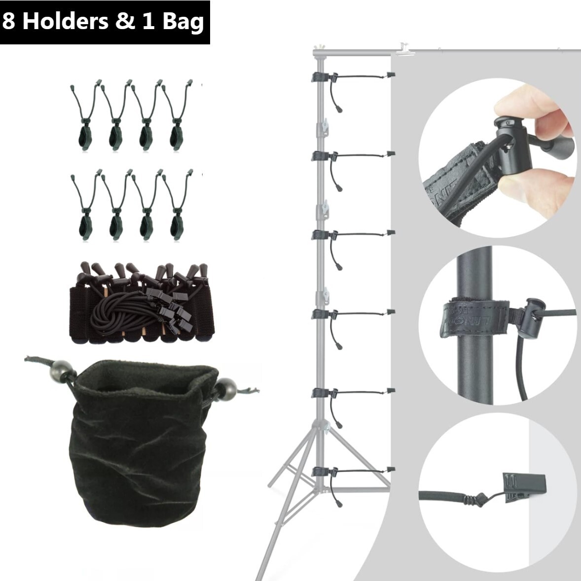 Flexible Muslin Holders Clamps Clip for Green Screen Studio Backdrop Stand 50351