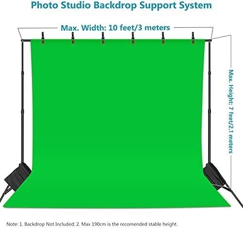 Neewer Photo Studio Backdrop Support System-10ft/3m Wide 7ft/2.1m High Adj.