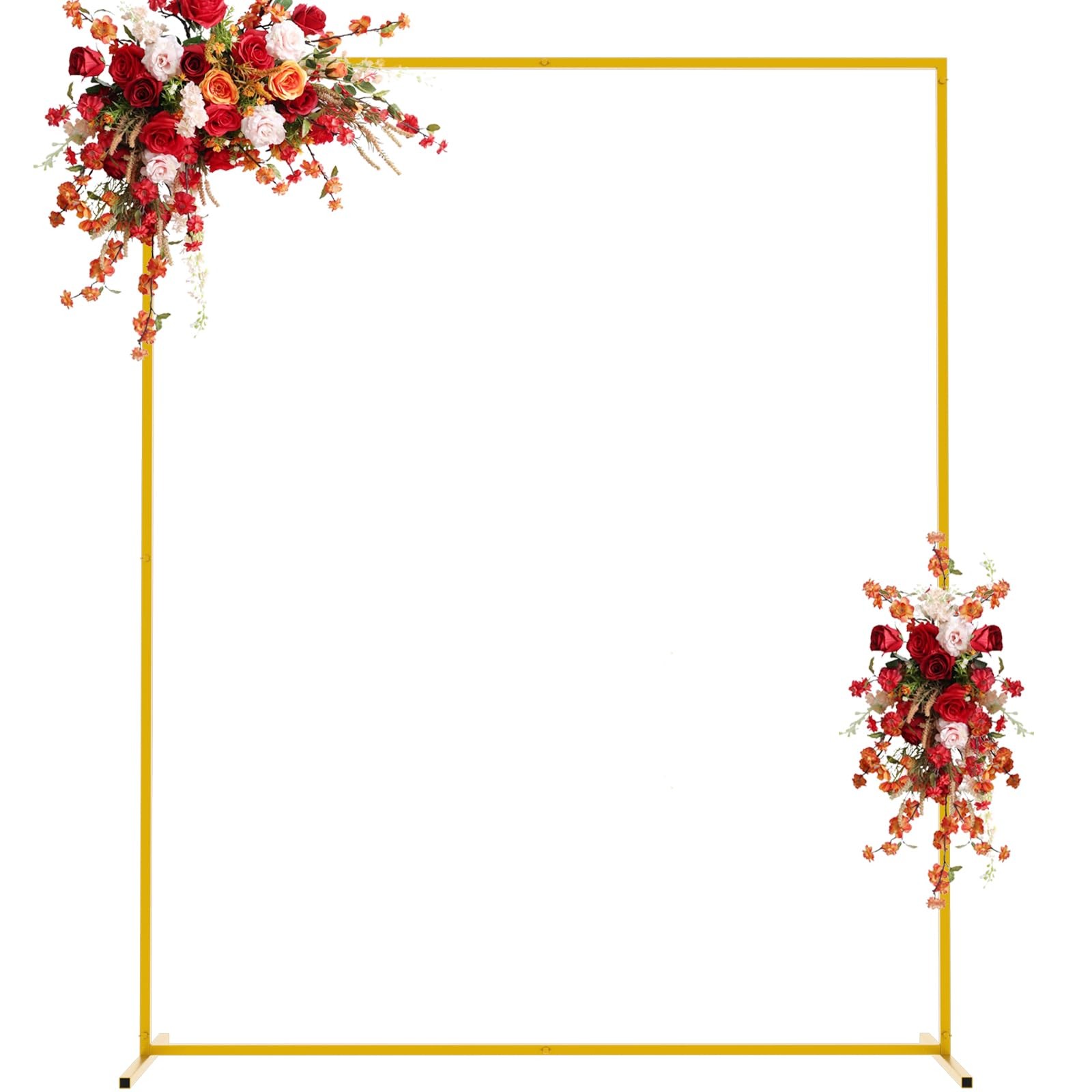 6.6FTx5.2FT Gold Wedding Arch Backdrop Stand Square Metal Rectangular Arch Fr…