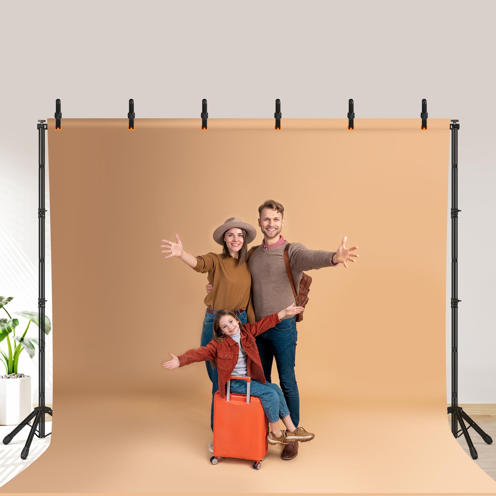 10×8.5 FT Backdrop Stand for Parties, Adjustable Photo Backdrop Stand Kit wit…