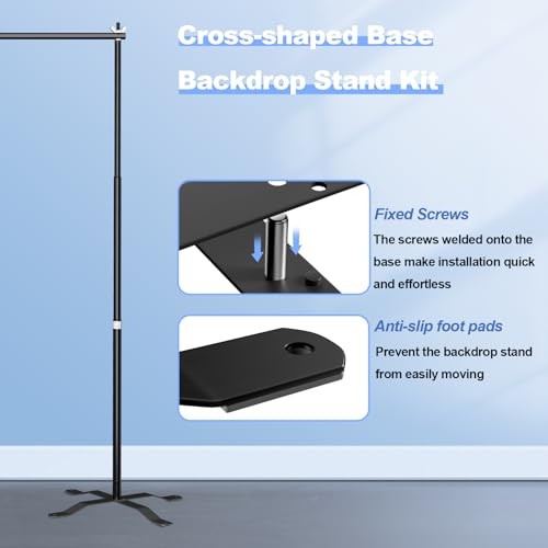 10×8.5ft(WxH) Upgraded Heavy Duty Backdrop Stand, Pipe and Drape Stand Kit