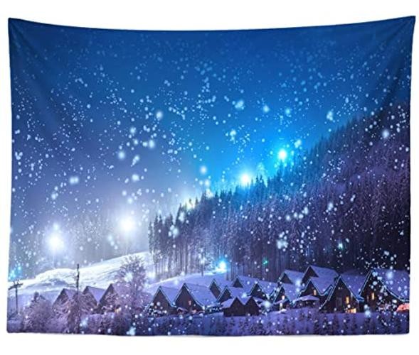 Blue Night Sky Fabric Backdrop for Winter – 5x3ft – Winter-003