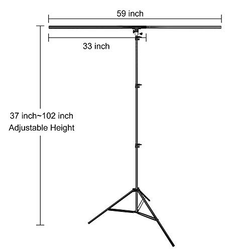 T-Shape Portable Background Backdrop Support Stand Kit 5ft Wide 8.5ft Tall