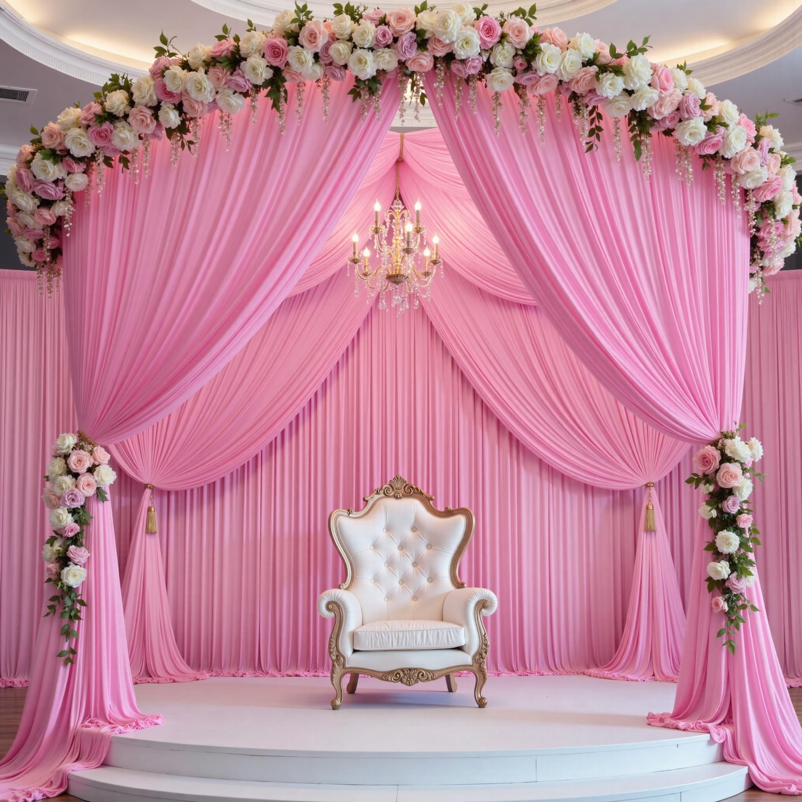 2 Panels 10×14 FT Pink Backdrop Curtains Wrinkle Free Soft Fabric Wedding