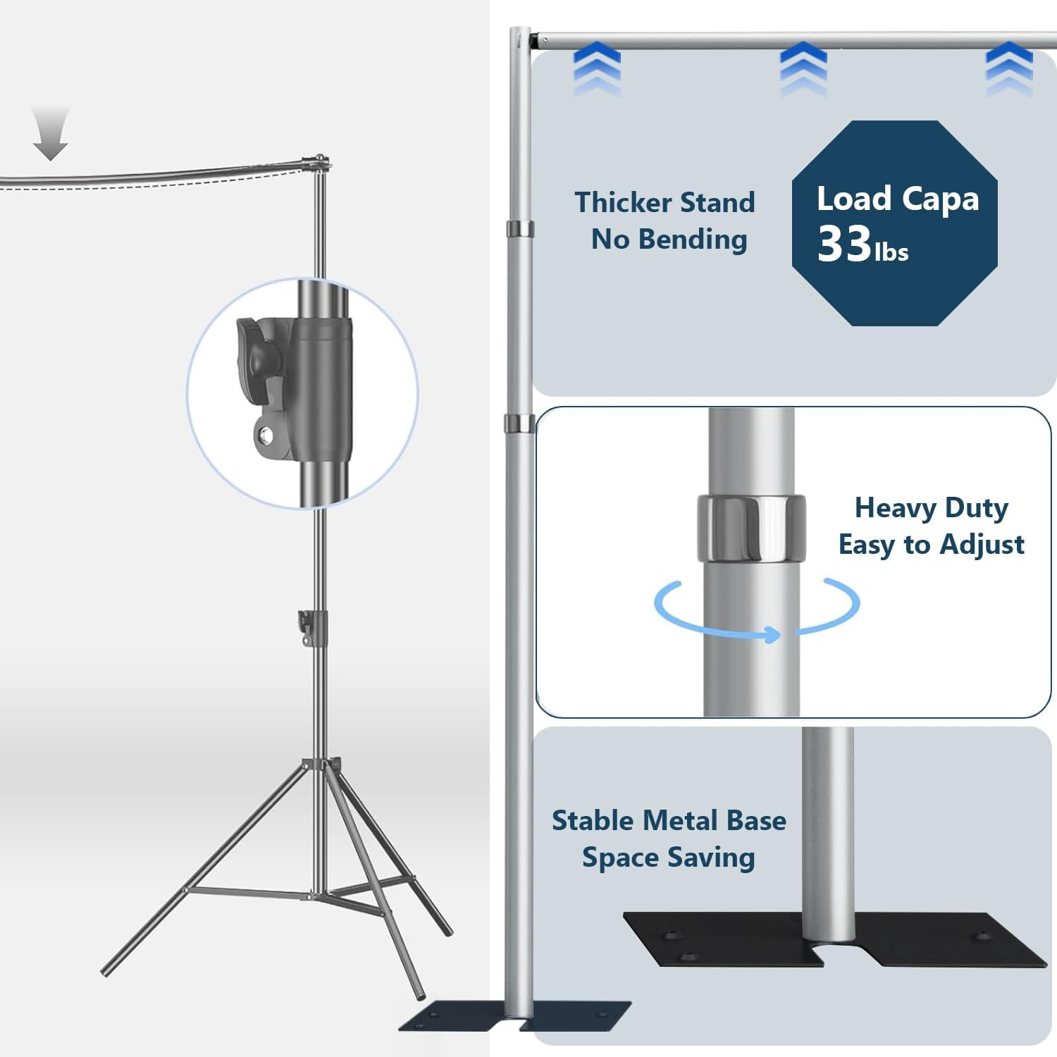 10X 10Ft Pipe and Drap Backdrop Stand Kit,Heavy Duty Adjustable Frame Backdrop S