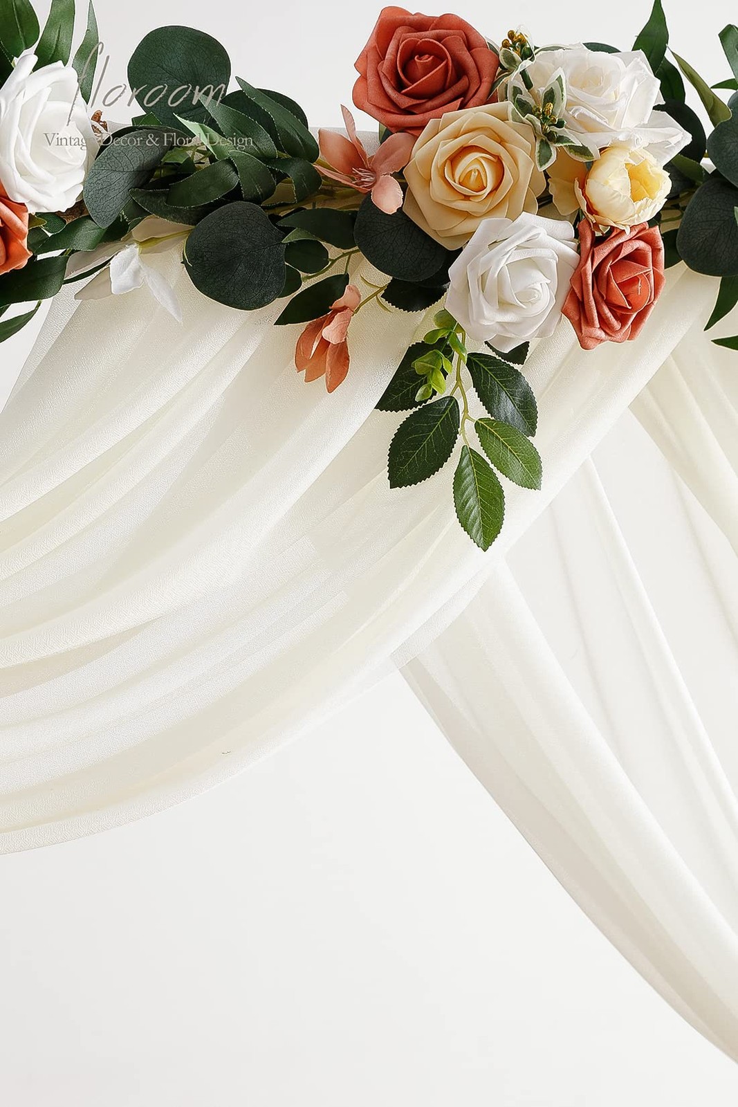 Wedding Arch Draping Fabric 2 Panels 20Ft Ivory Chiffon Fabric Drapes Arbor D…