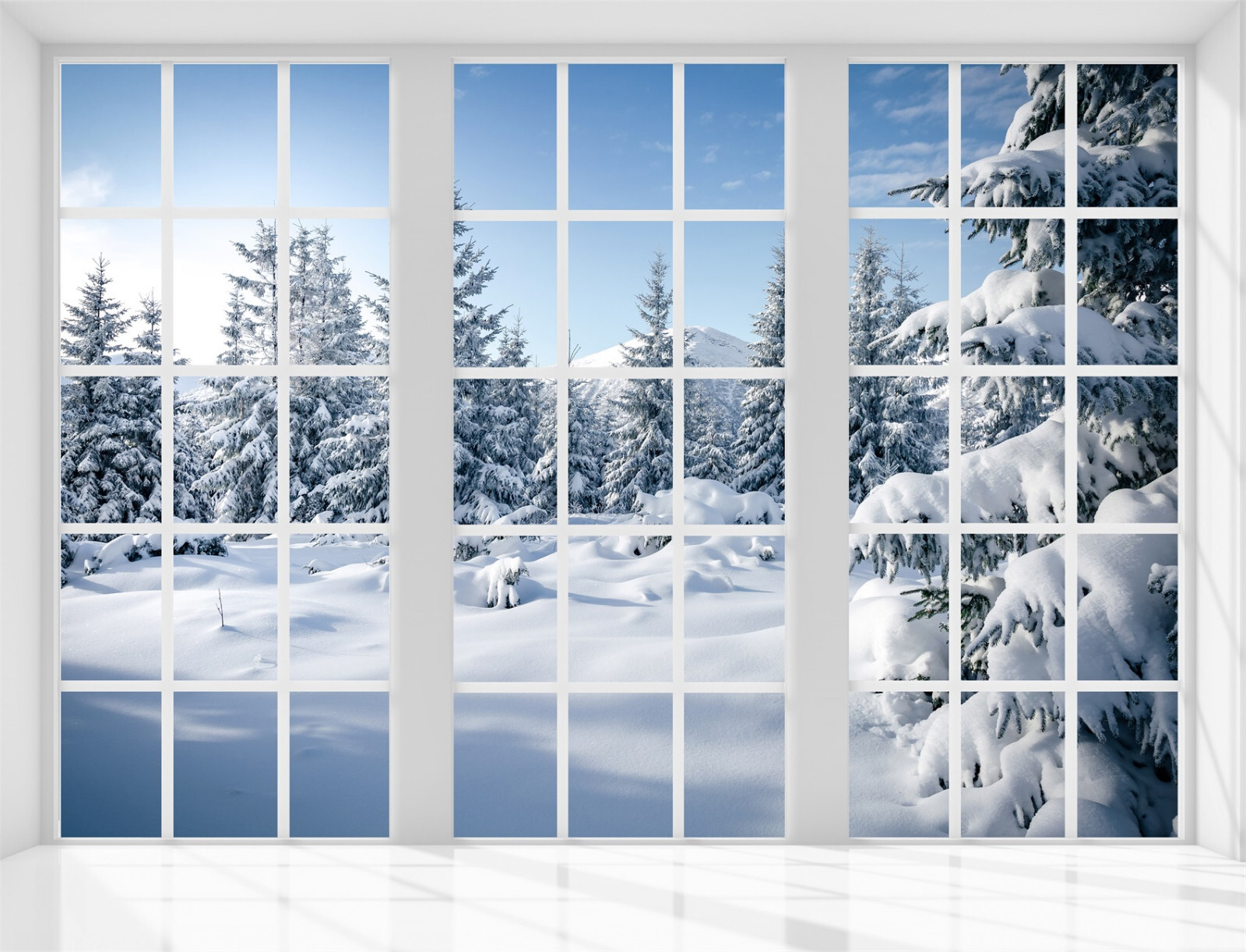 10x8ft Nature Winter Forest Snow Nature Scenery Vinyl Backdrop Photo Background
