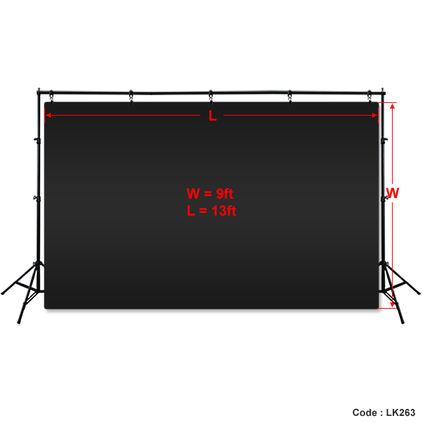 9’x13′ Black Photography Backdrop Photo Stand Muslin Background Support Kit
