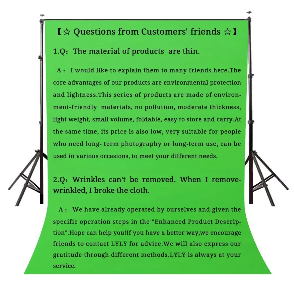 Photography Green Background Screen Portable Photo Backdrop Studio Props 5X7Ft