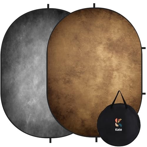 5×6.5ft Collapsible Backdrop Pop Up Photo Backdrops Grey Brown Portable CB02