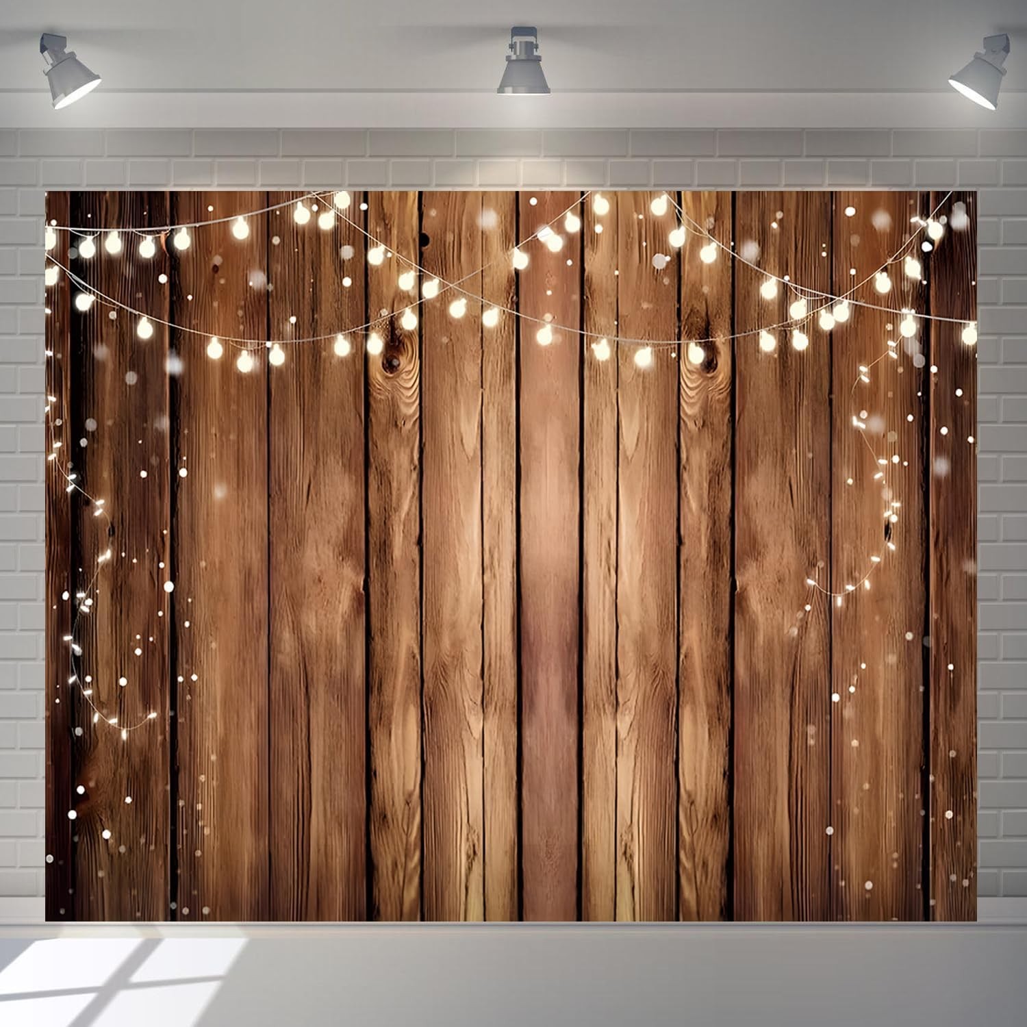 Wood Backdrop 10x8ft Brown Rustic Wooden Photo Background Western Party Count…