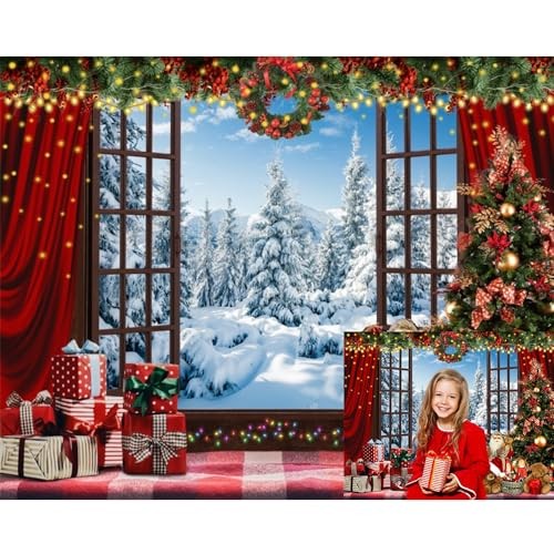 Snowy Winter Forest Photo Backdrop 10x8ft for Photography