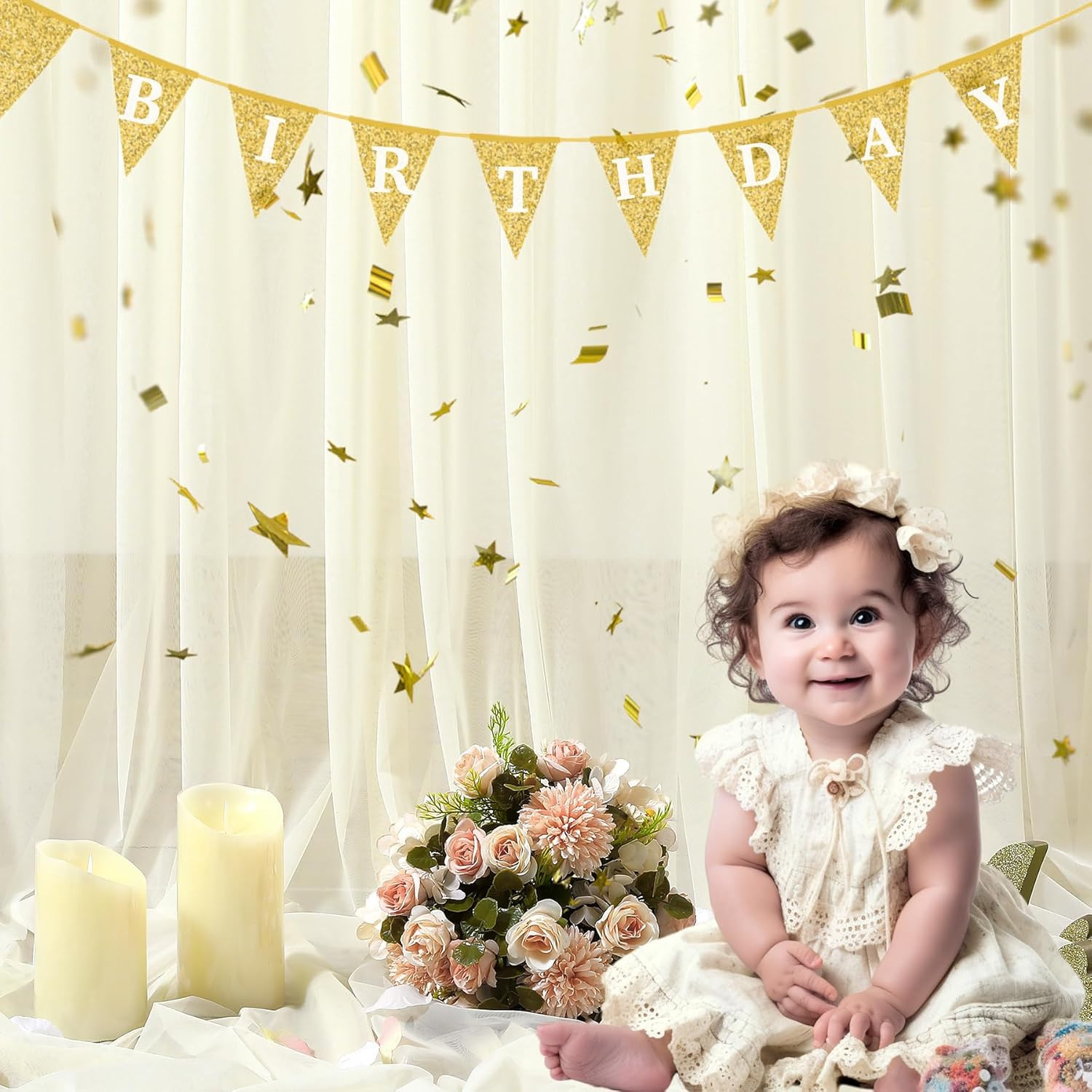 Parties 10Ft X 8Ft Sheer Backdrop Curtains for Bridal Shower Birthday Baby Showe