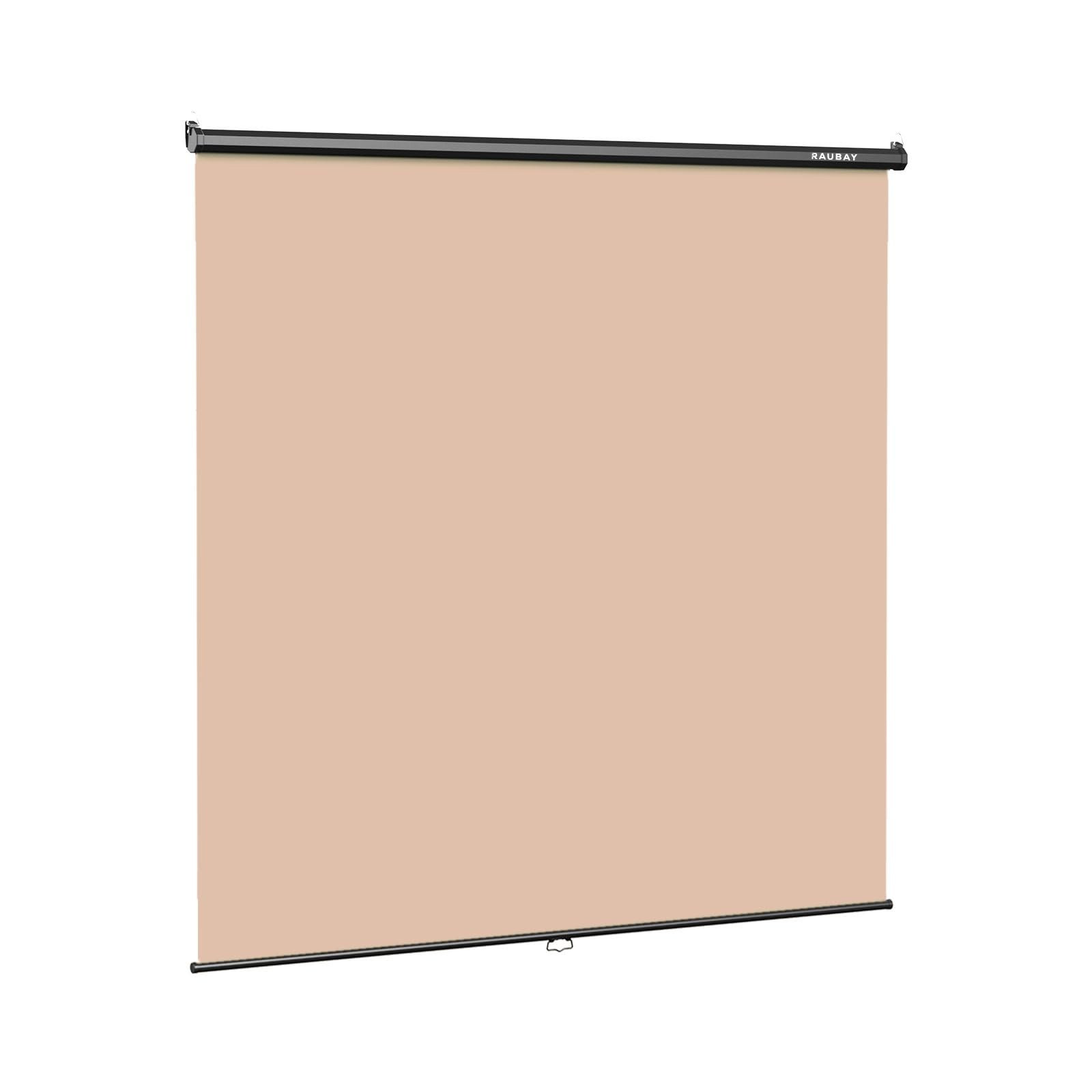 RAUBAY Retractable Pull Down Beige Screen Wider(78.7 x 86.6in),