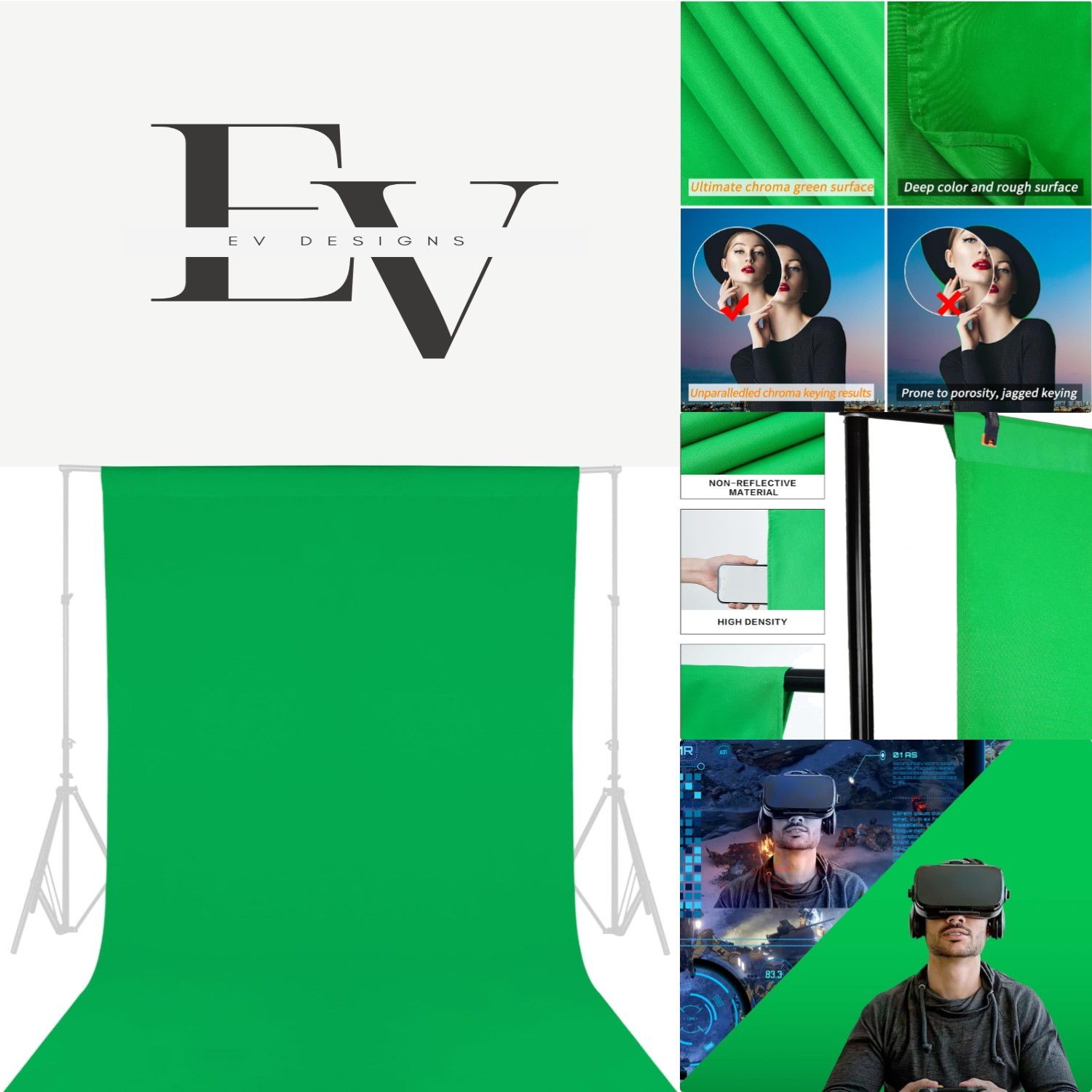 Durable 10ft x 12ft Green Screen Backdrop – Ideal for All Photography Needs