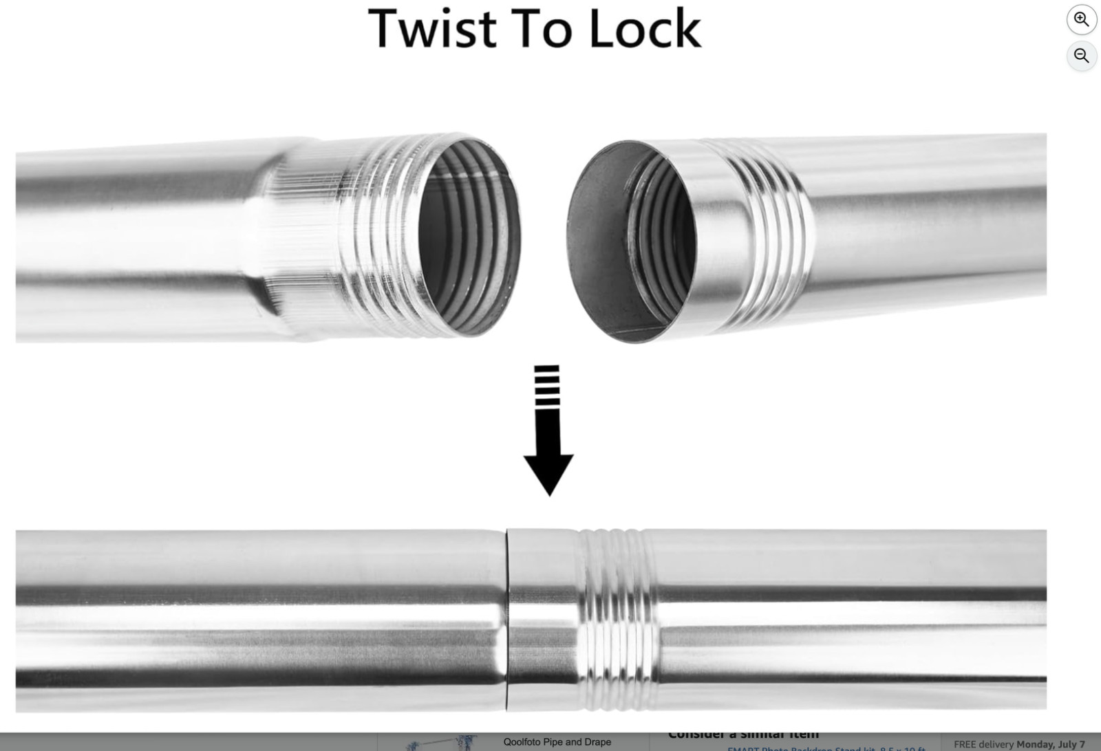 118″/3m Stainless Steel Backdrop Crossbar for Manual Photo Studio Background Sup