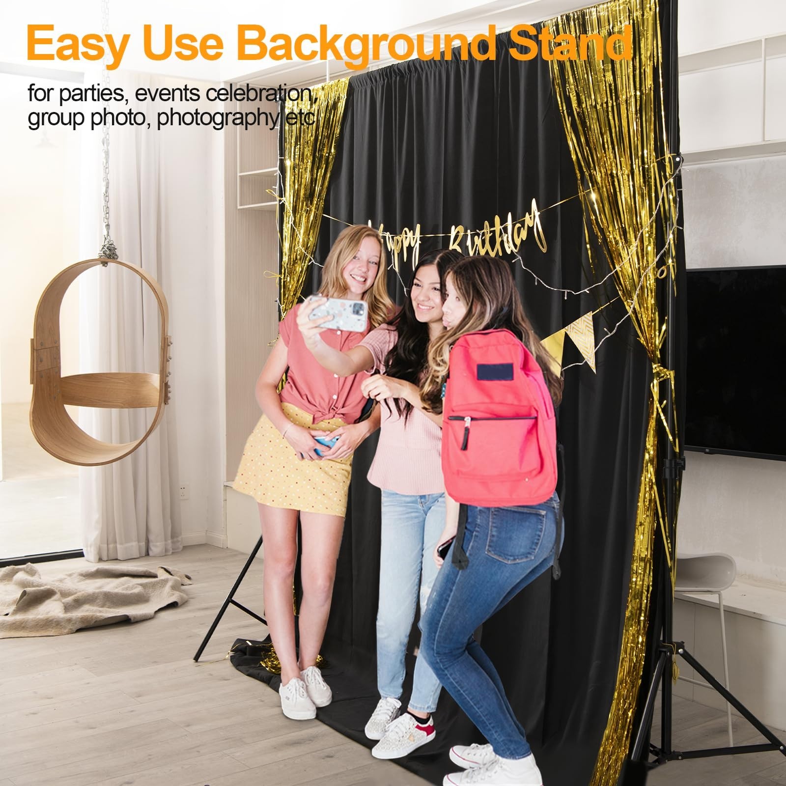Adjustable Photo Backdrop Stand Kit 8.5x10ft – Photography Support Frame for Eve