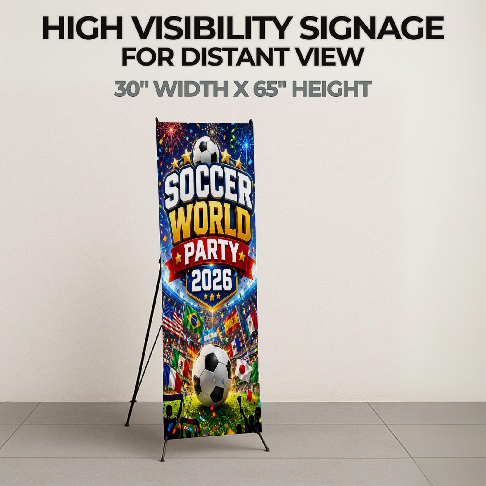 X-Stand Banner Display for Soccer Decorations by DC Compatible with F1FA | Fo…