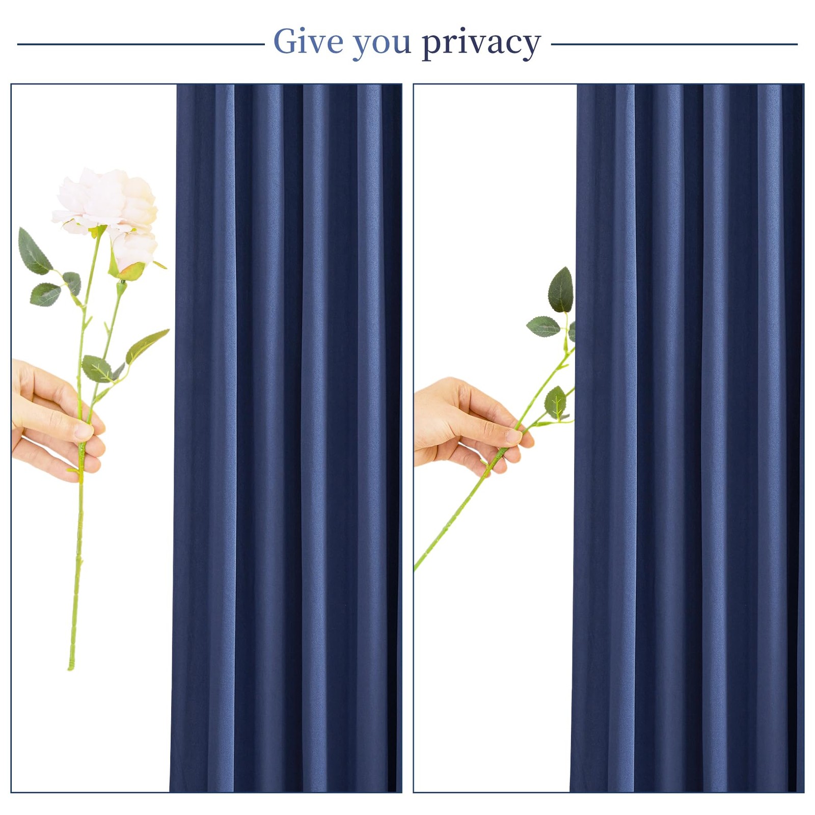 2 PCS 5×10 Ft Navy Blue Backdrop Curtain Wrinkle Free Photo Background Drape