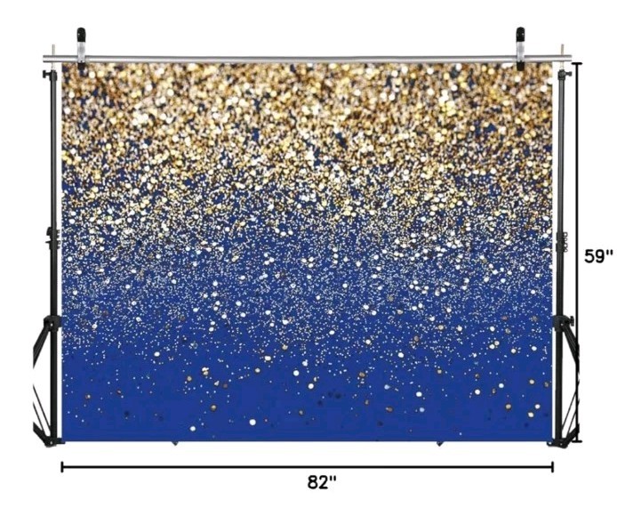 Royal Blue Glitter Backdrop 8x6FT Brand New