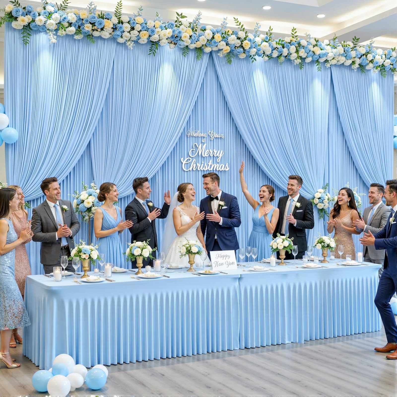 20ft x 10ft Free Baby Blue Wedding Backdrop Curtains for Party Bridal Shower …