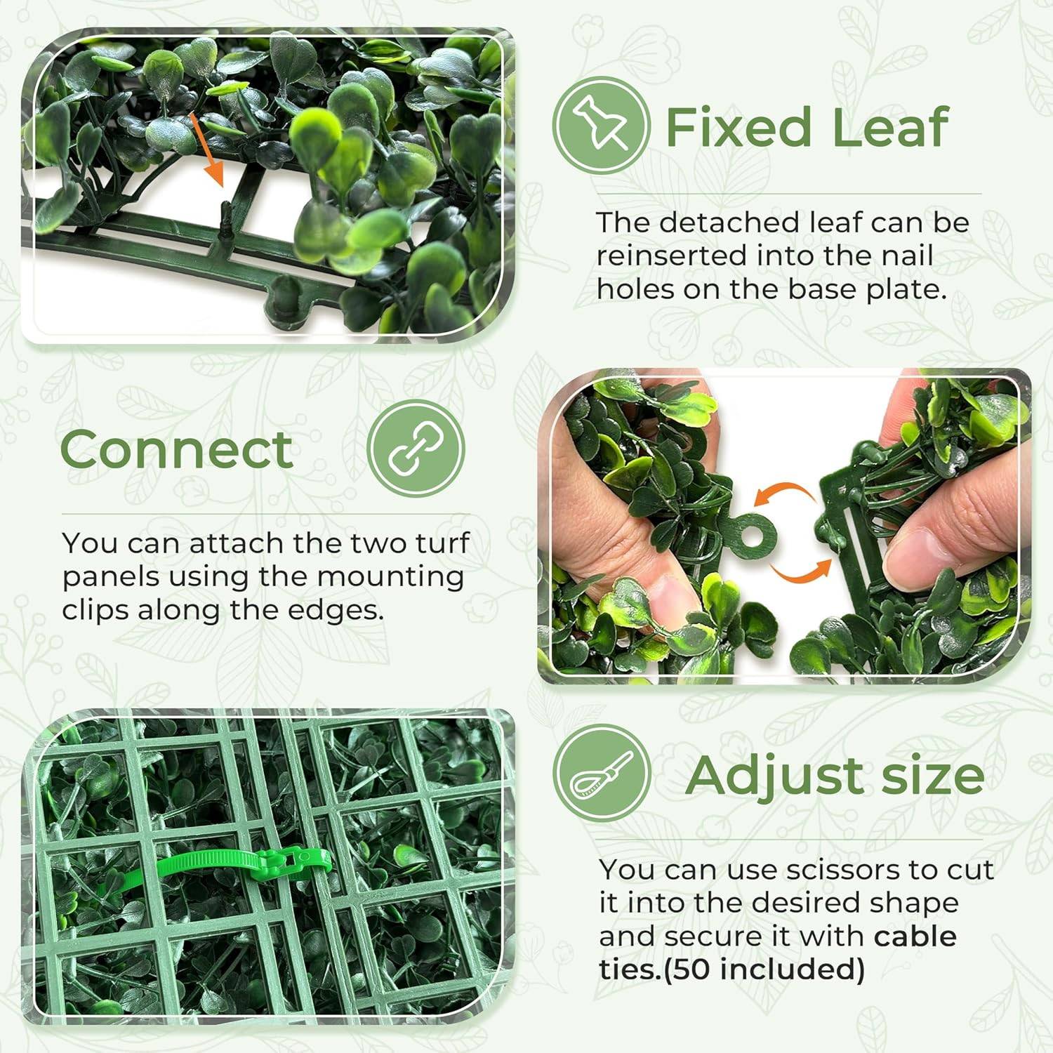 Artificial Boxwood Backdrop Roll: 40″X120″ (33.5 Sqft) Uv-Anti Greenery Faux Gra