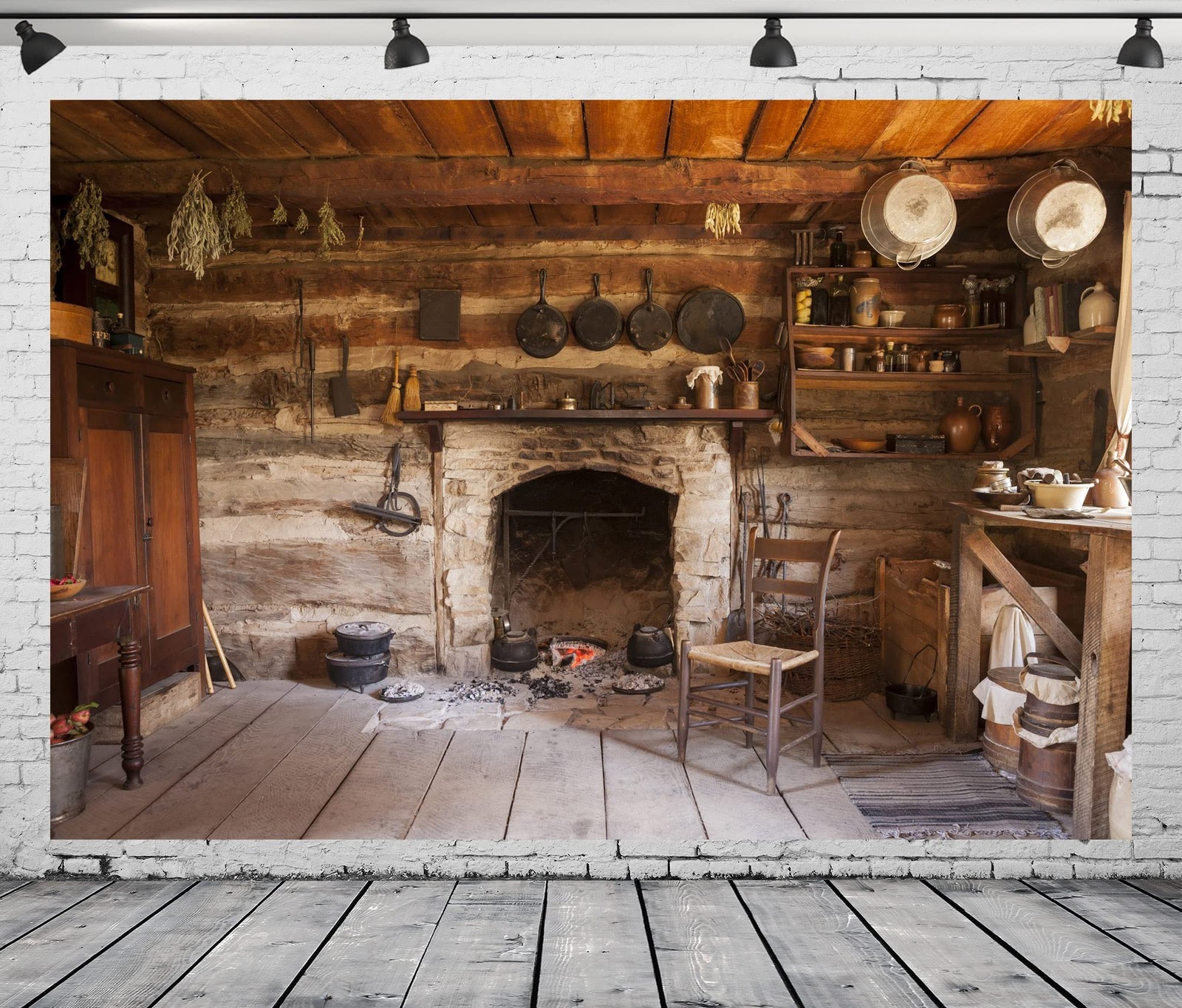 BELECO 20x10ft Fabric Rustic Kitchen Backdrop Western Old 20x10FT, Kitchen-10