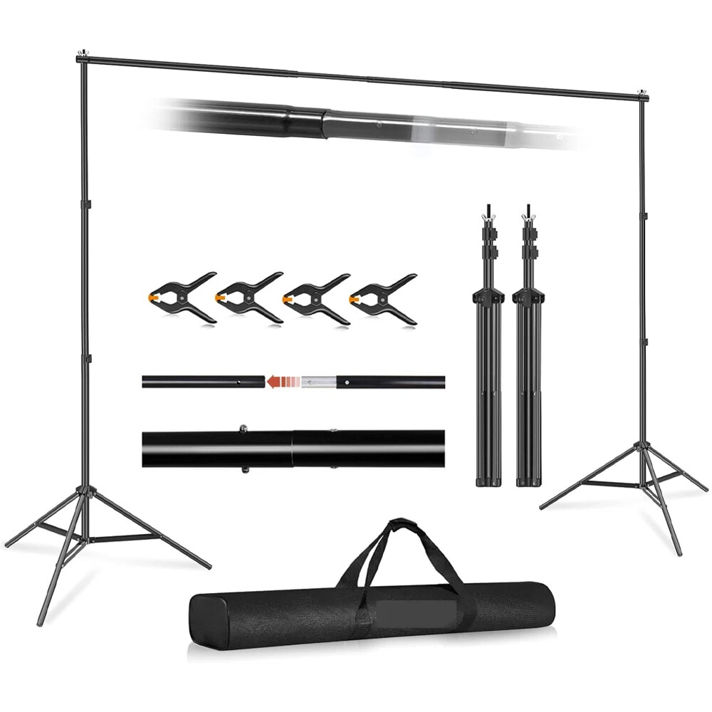 Backdrop Stand Background Stand Kit 6.5 x 6.5 ft for Party & Photo Studio + Case