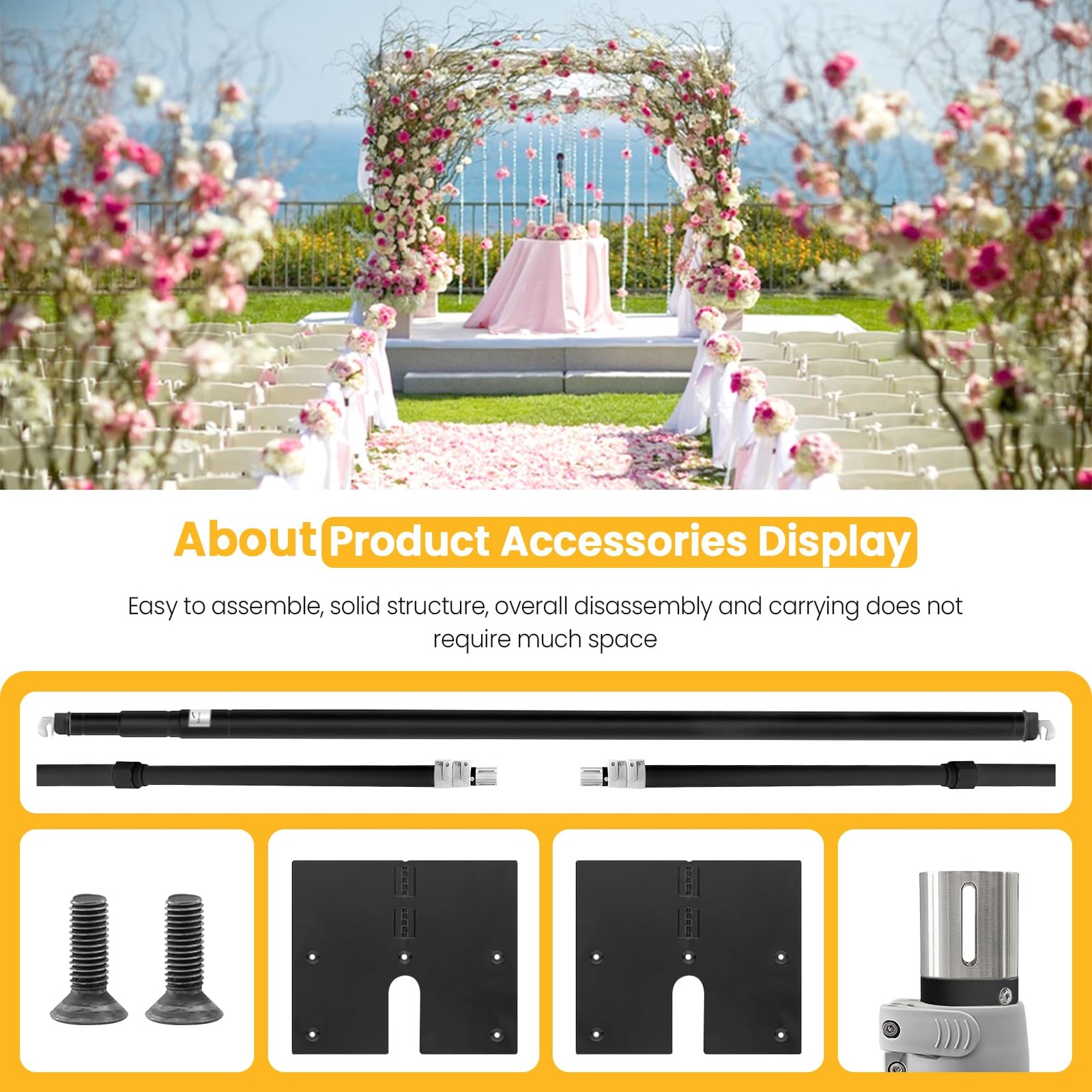 10ft x 10ft Adjustable Backdrop Stand Kit – Heavy Duty Pipe and Drape Stand f…
