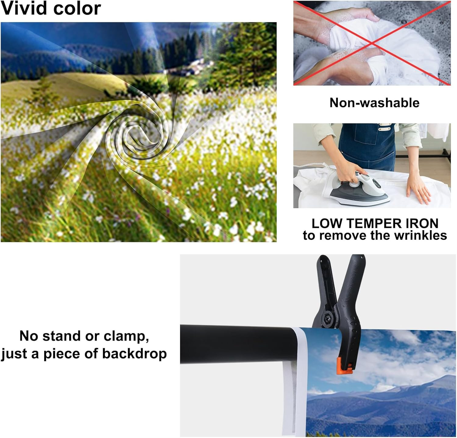 7X5Ft Vinyl Summer Landscape Backdrops for Photography Background Blooming Flowe