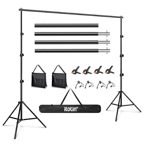 Photo Backdrop Stand 9ft x 10ft Photograhy Adjustable Background 9x10ft Black