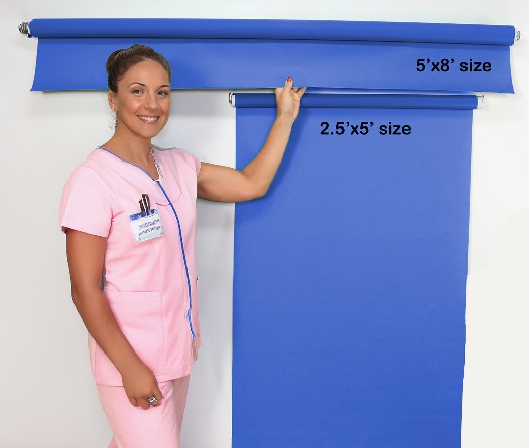 BLUE 2.5’X5′ Wall/Ceiling Mounted Rollup Background System ID Photos Headshots