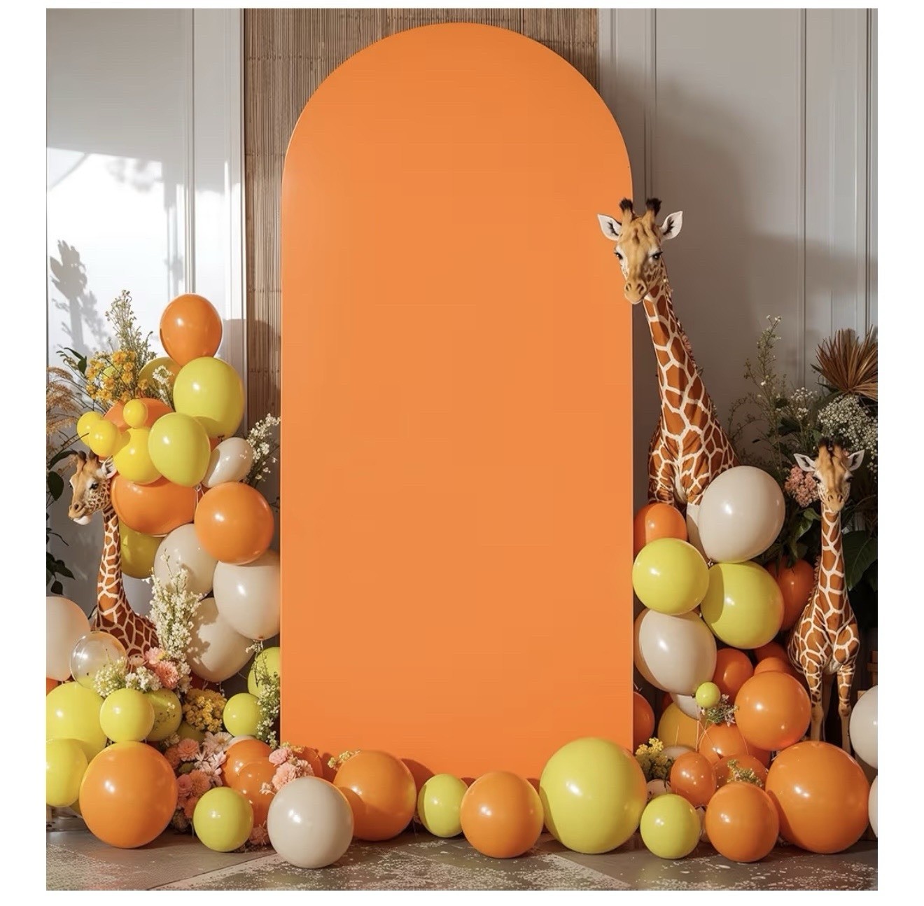 Wedding Arch Cover 6FT Orange Backdrop Stand Cover Round Top Stand Cover (T-62)