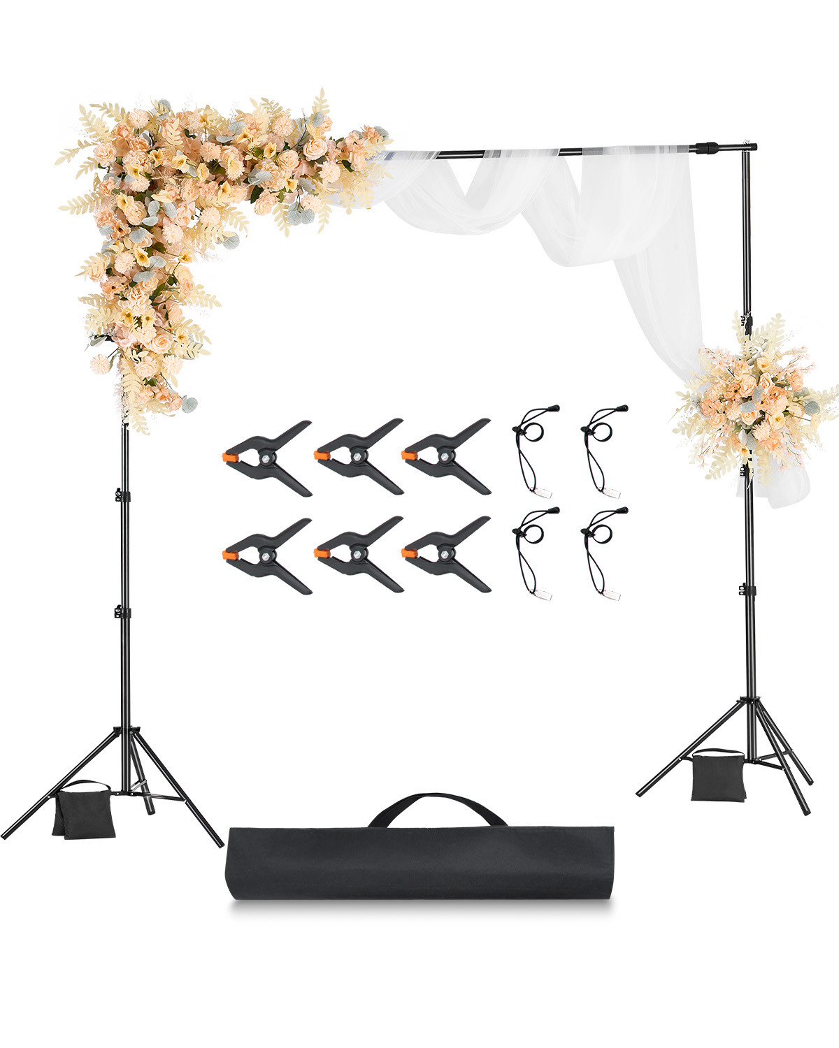 Backdrop Stand Background Stand Kit with 2 Tripod for Party & Photo Studio