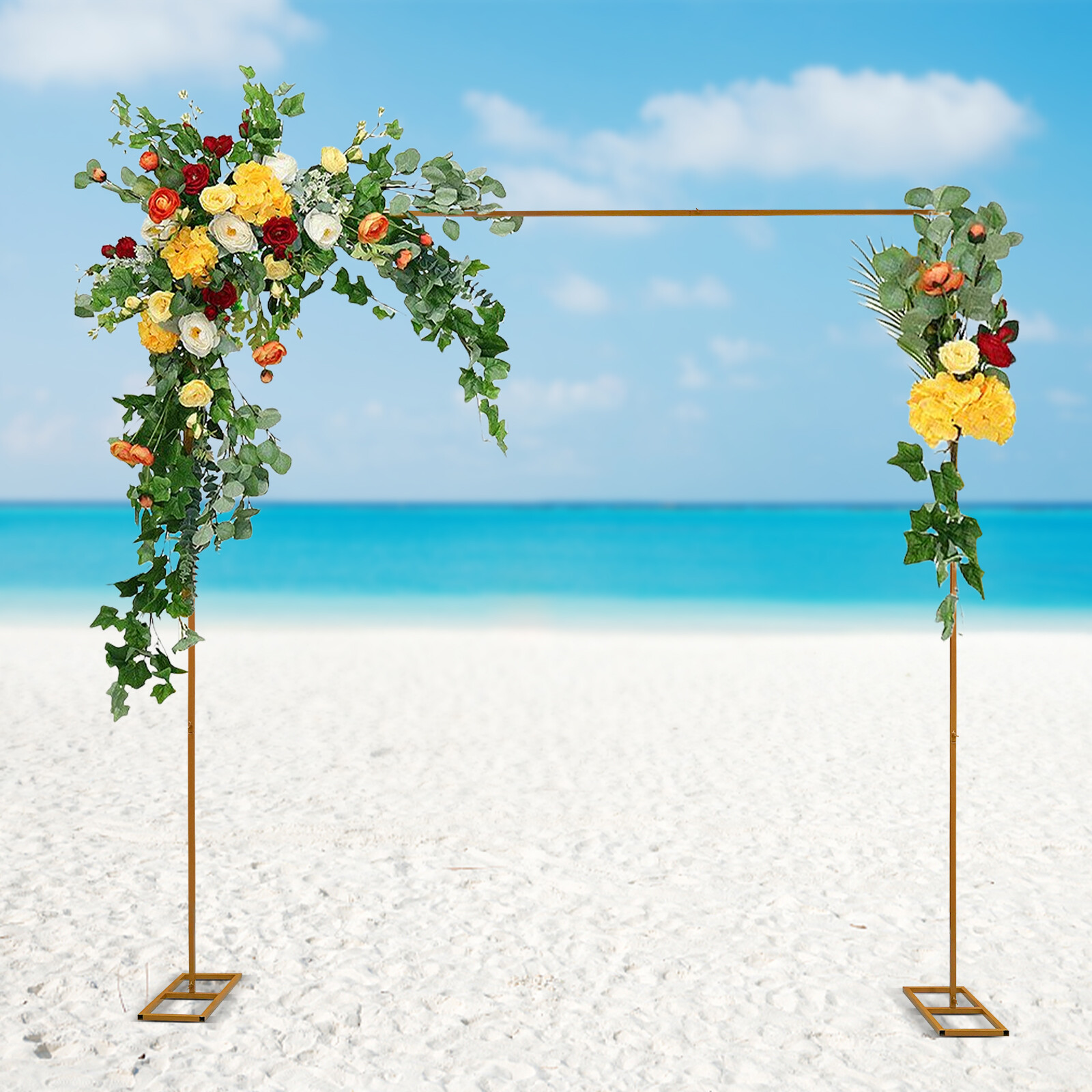 Wedding Arch Backdrop Stand Metal Square Flower Frame 9.8FT Garden Party Decor