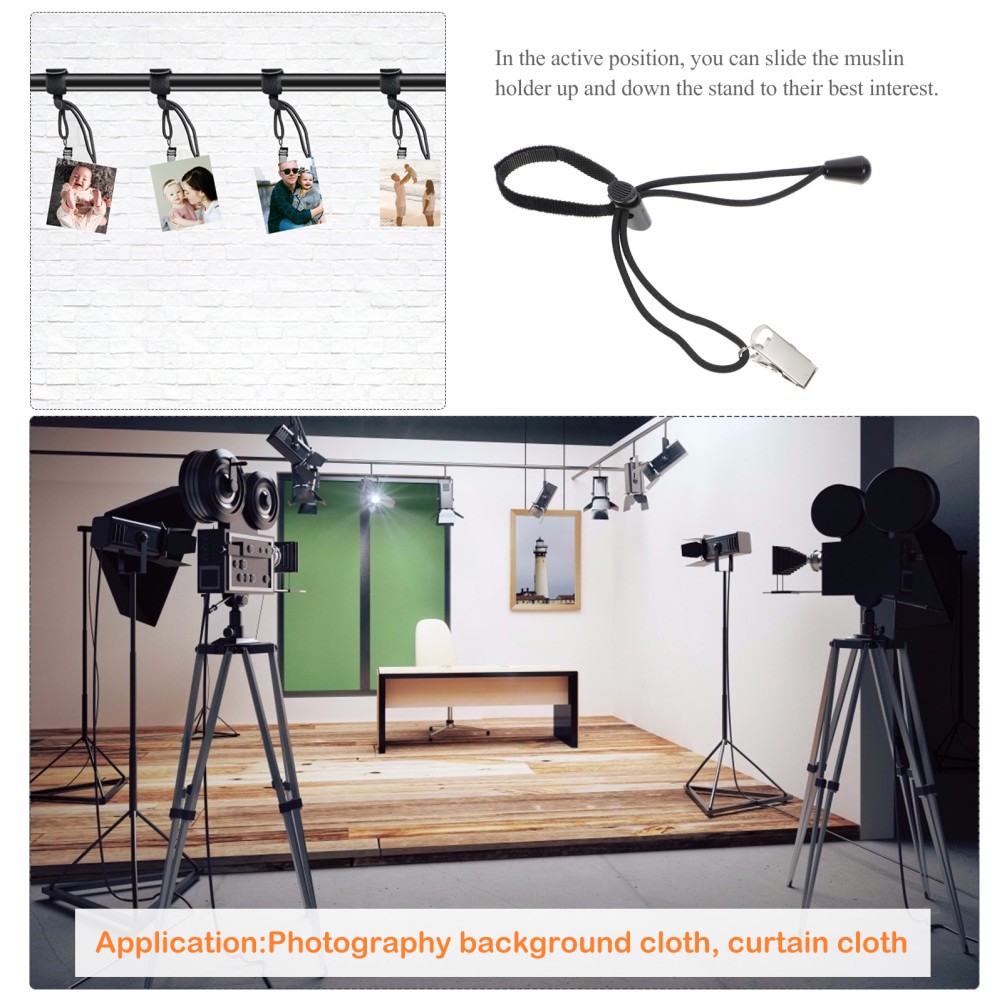12Pcs Reusable Nylon Background Clips Strong Black Cloth Holder