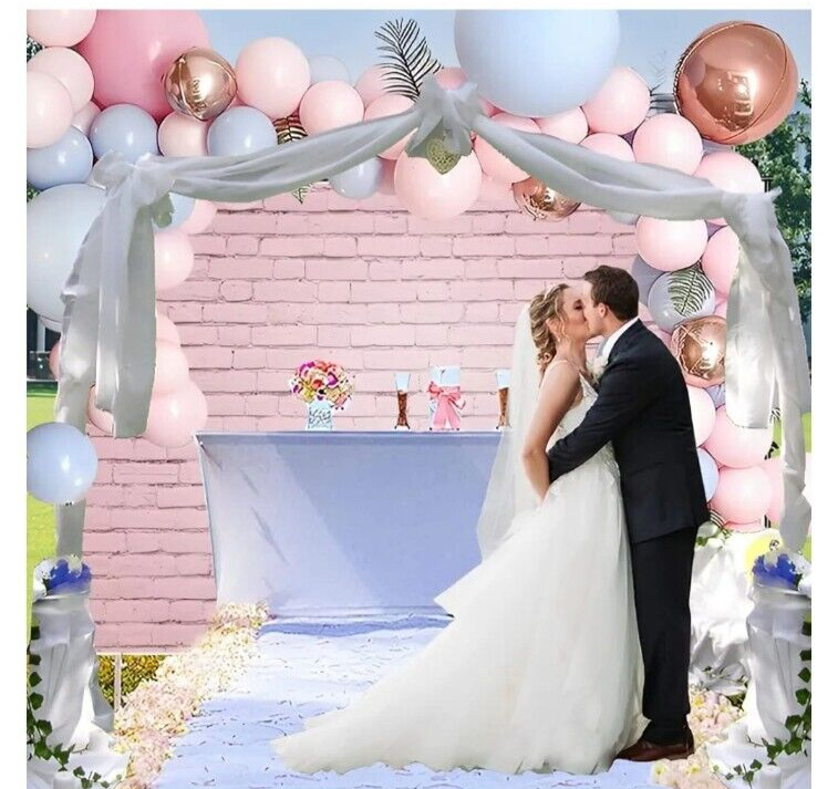 LFEEY 10 Ft x 8 Ft Pink Brick Photo Backdrop~ Non Glare ~ Matte Finish