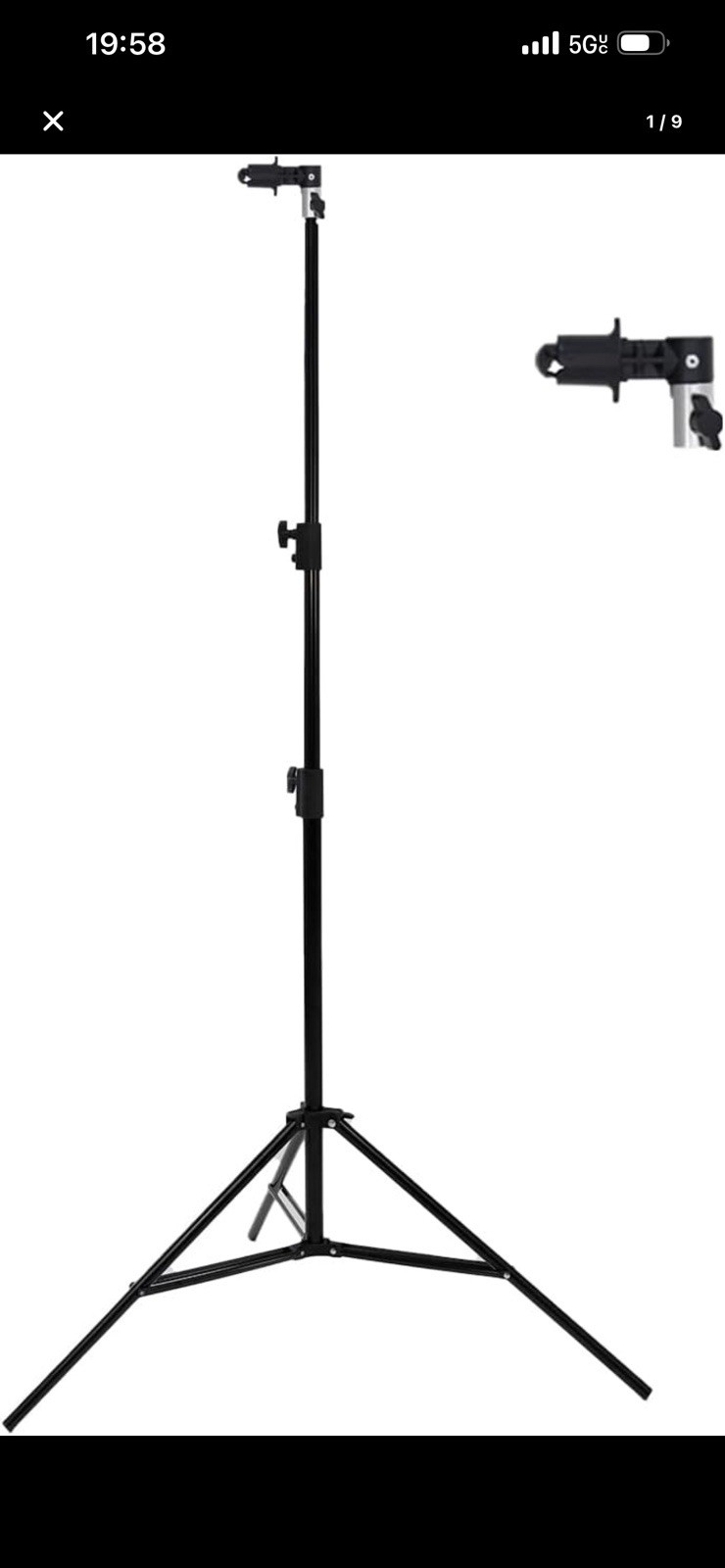 Kata 8.5ft Collapsible Backdrop Adjustable Stand For Self Tape Backdrop Pop Up.